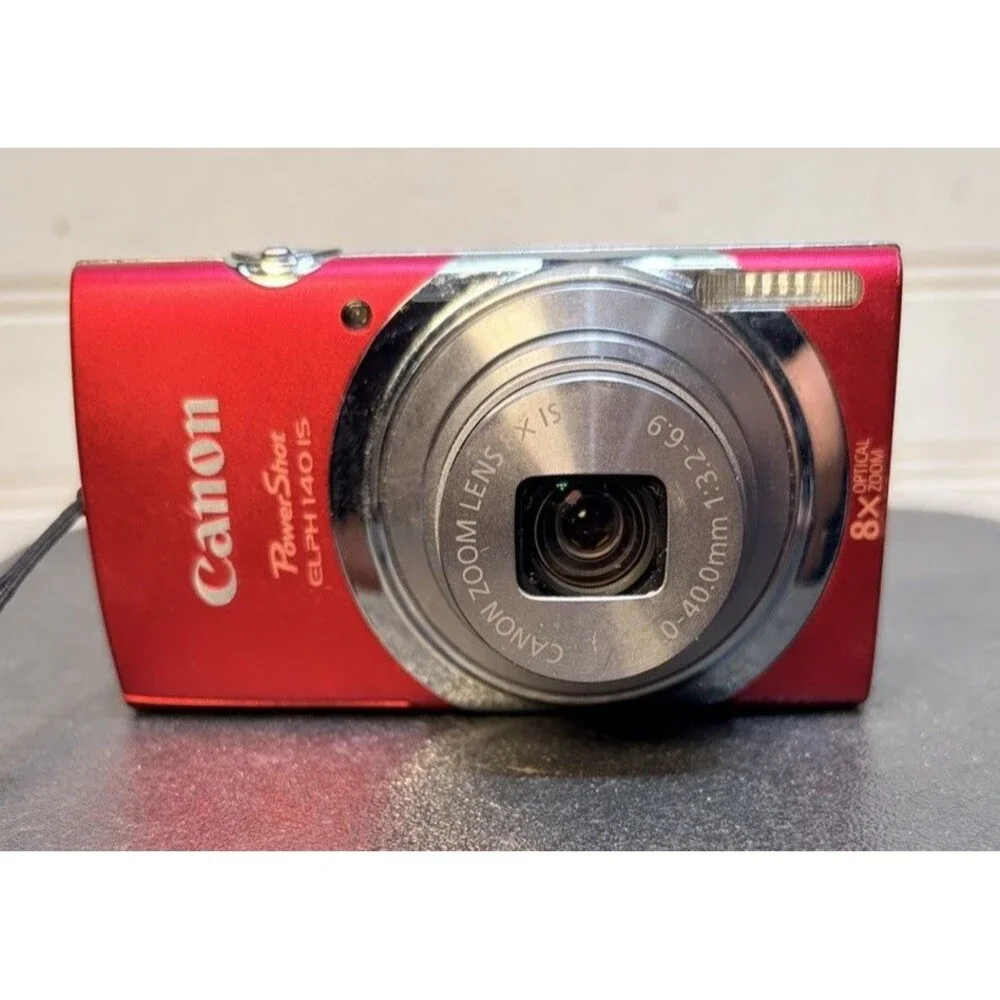 Red Canon PowerShot ELPH 140 IS  16.0 MP W/box, Card, Battery & Charger -Tested-